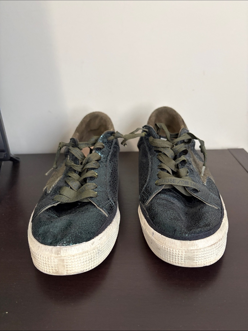 Golden Goose May leather trainers green sneaker glitter Sz 40 Mens 7 Women 10 - Picture 5 of 15